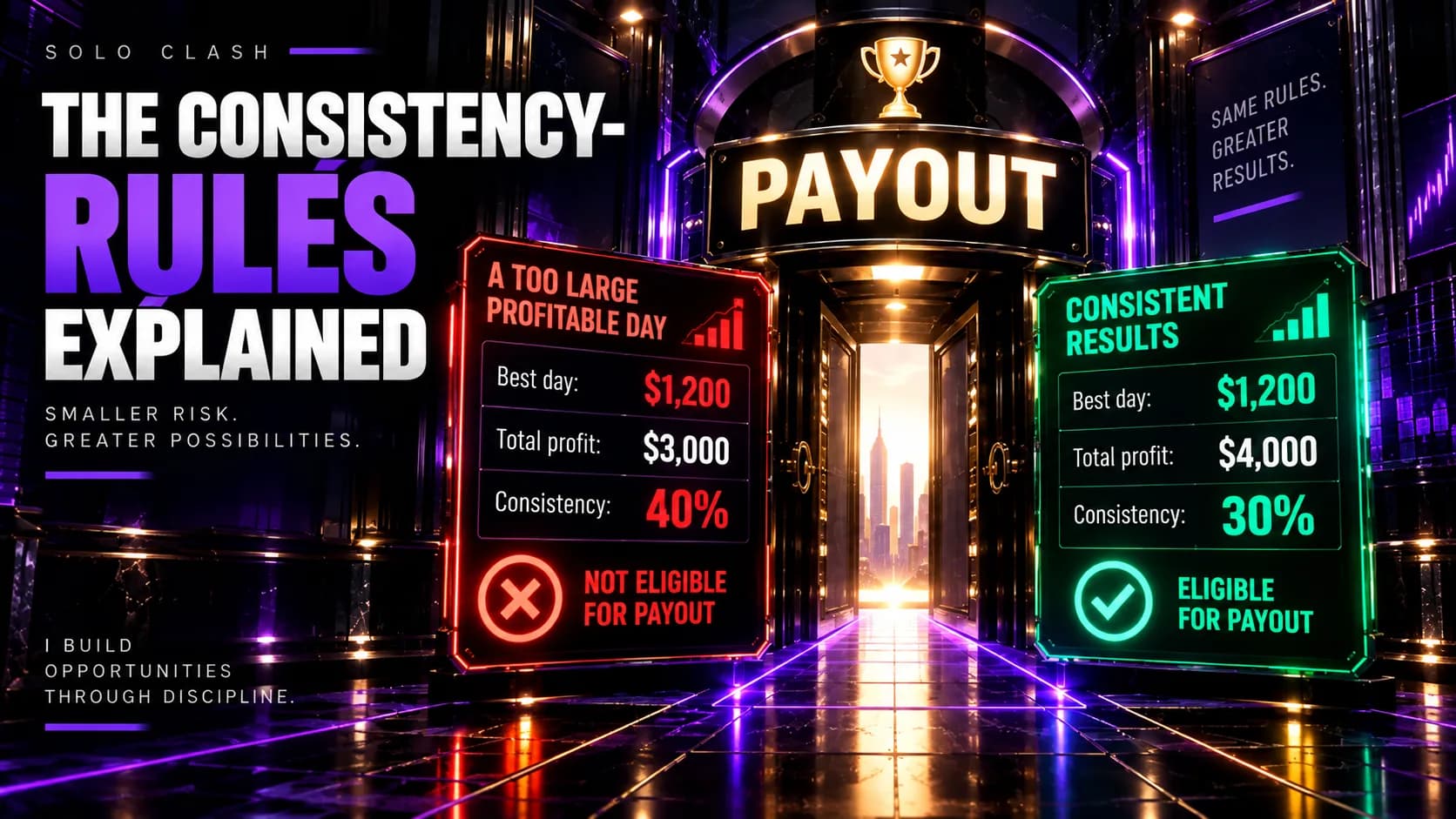 This is how you reach the profit target so that you can immediately request a payout.