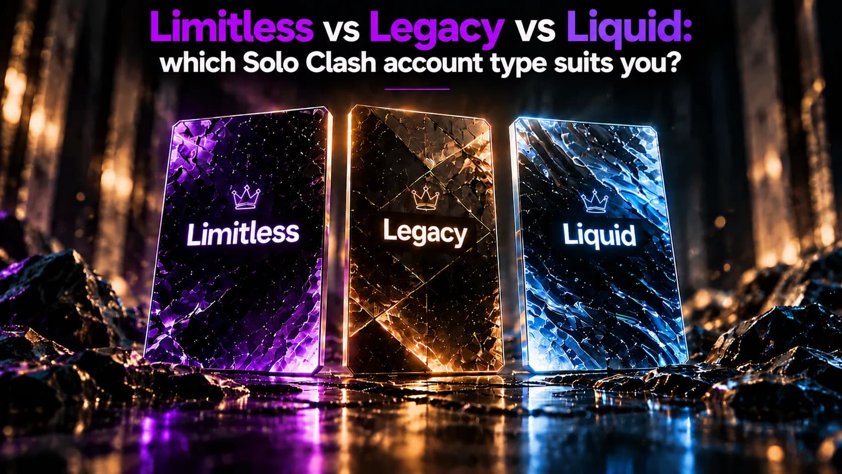 Limitless vs Legacy vs Liquid: which Solo Clash account type suits you?